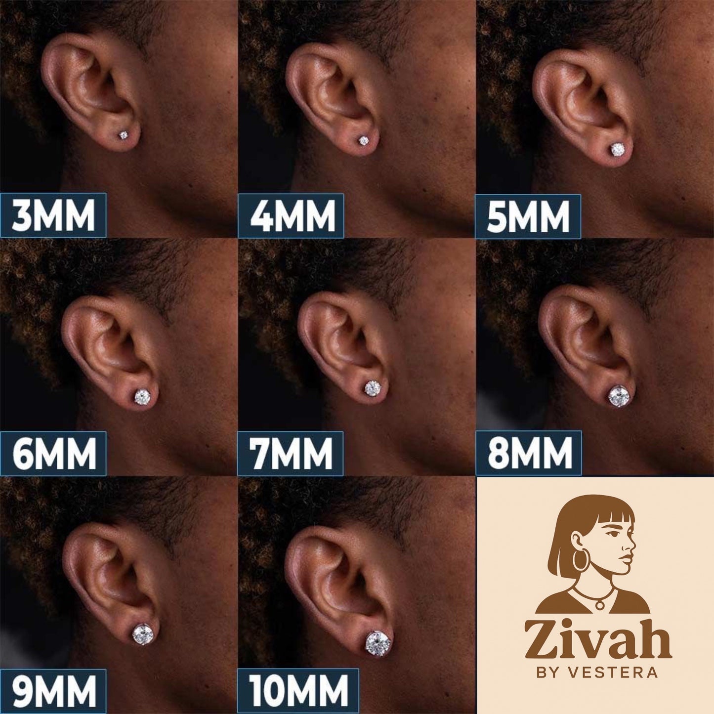 Solitaire Stud Earrings - Unisex