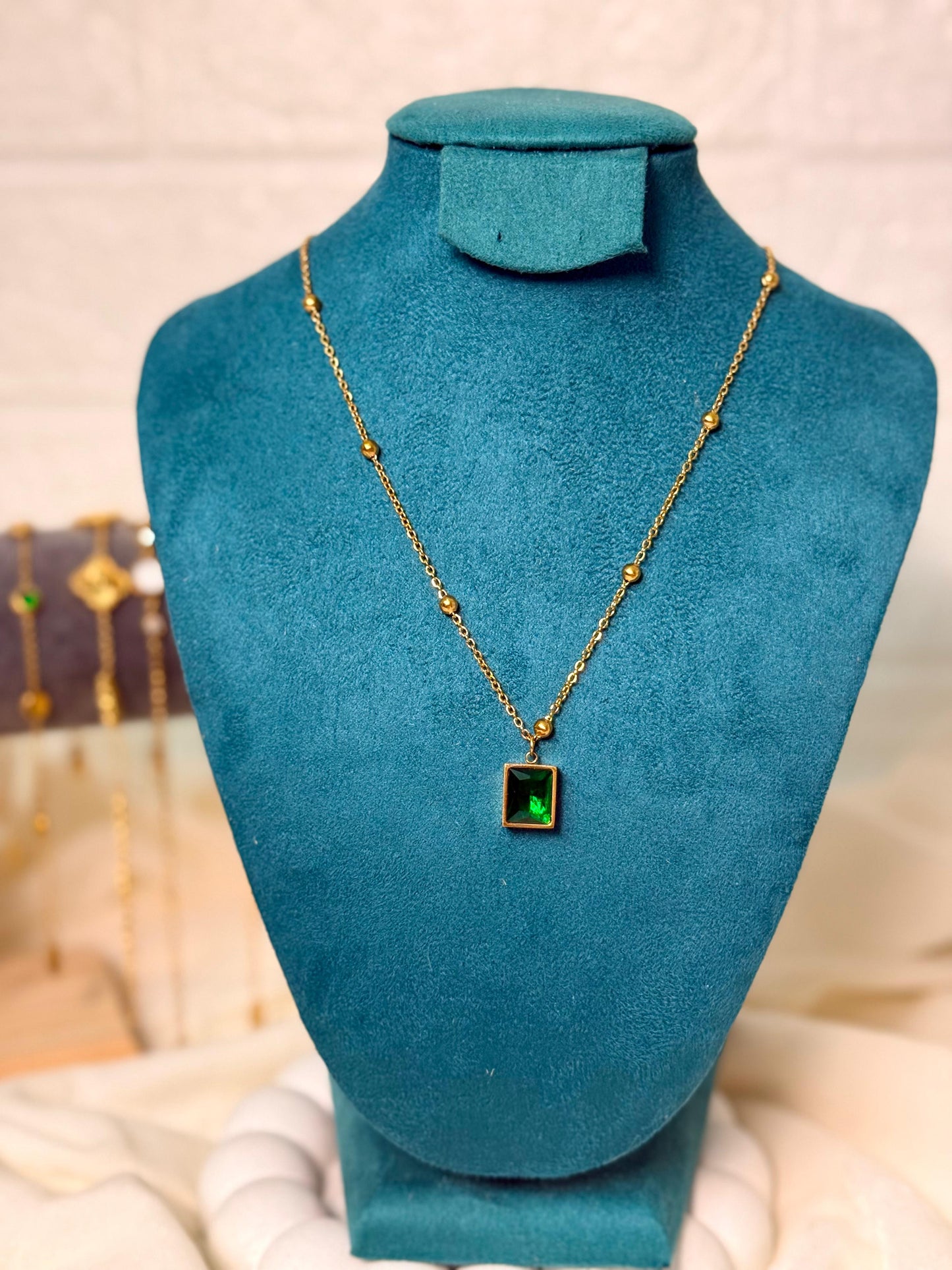 Emerald Beadline Necklace