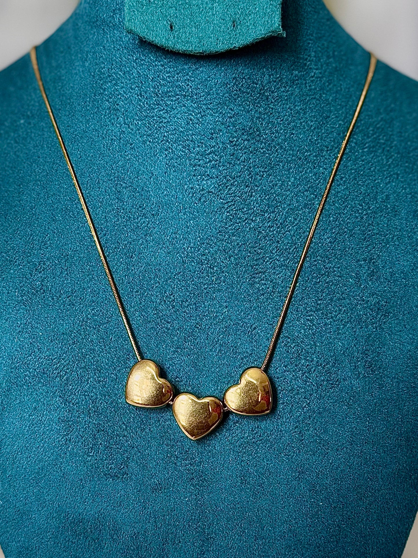 Triple Solid Heart Necklace