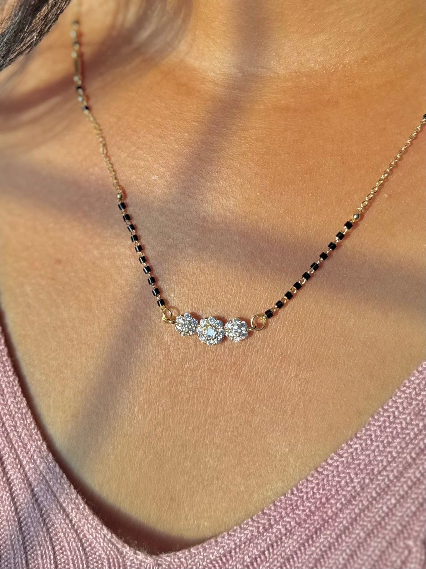 Triple Flower Mangalsutra - 04