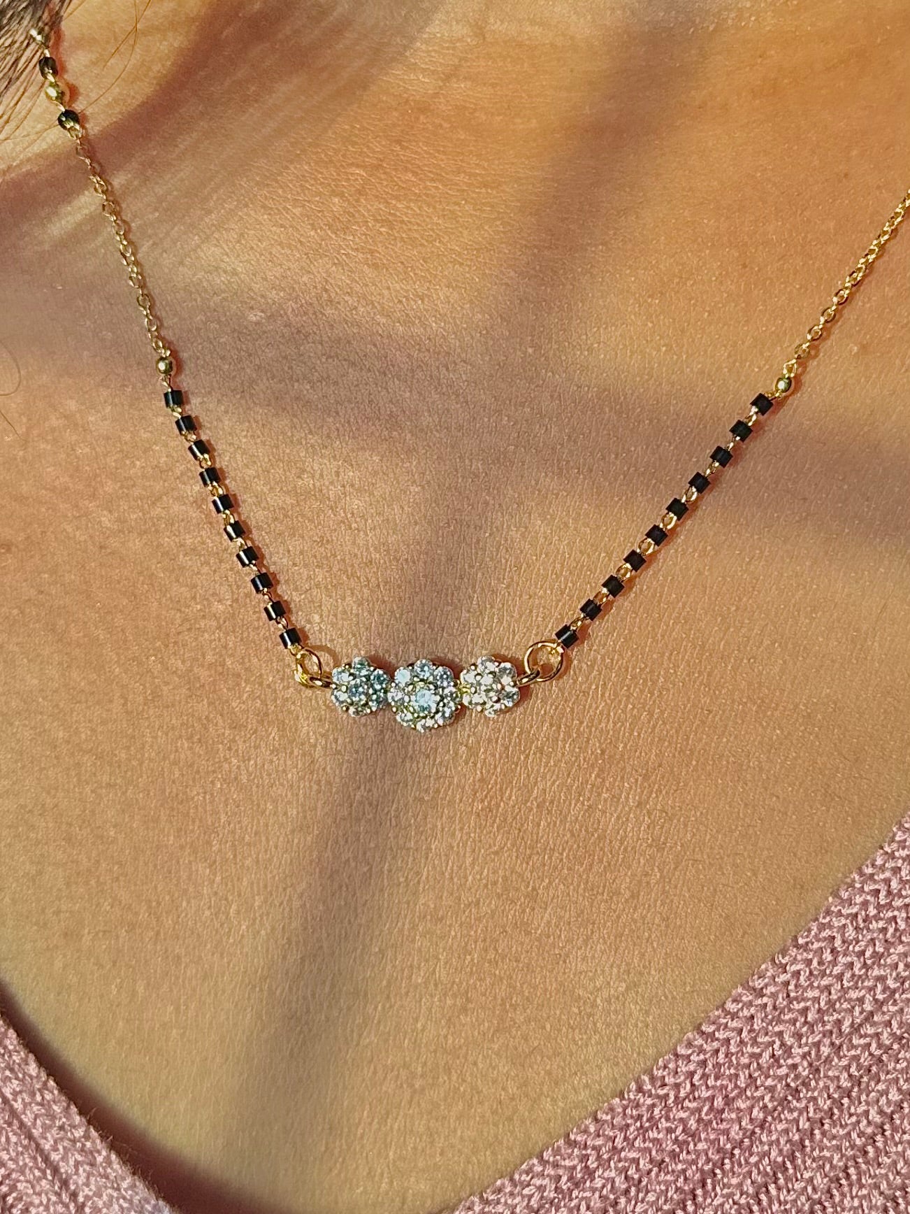 Triple Flower Mangalsutra - 04