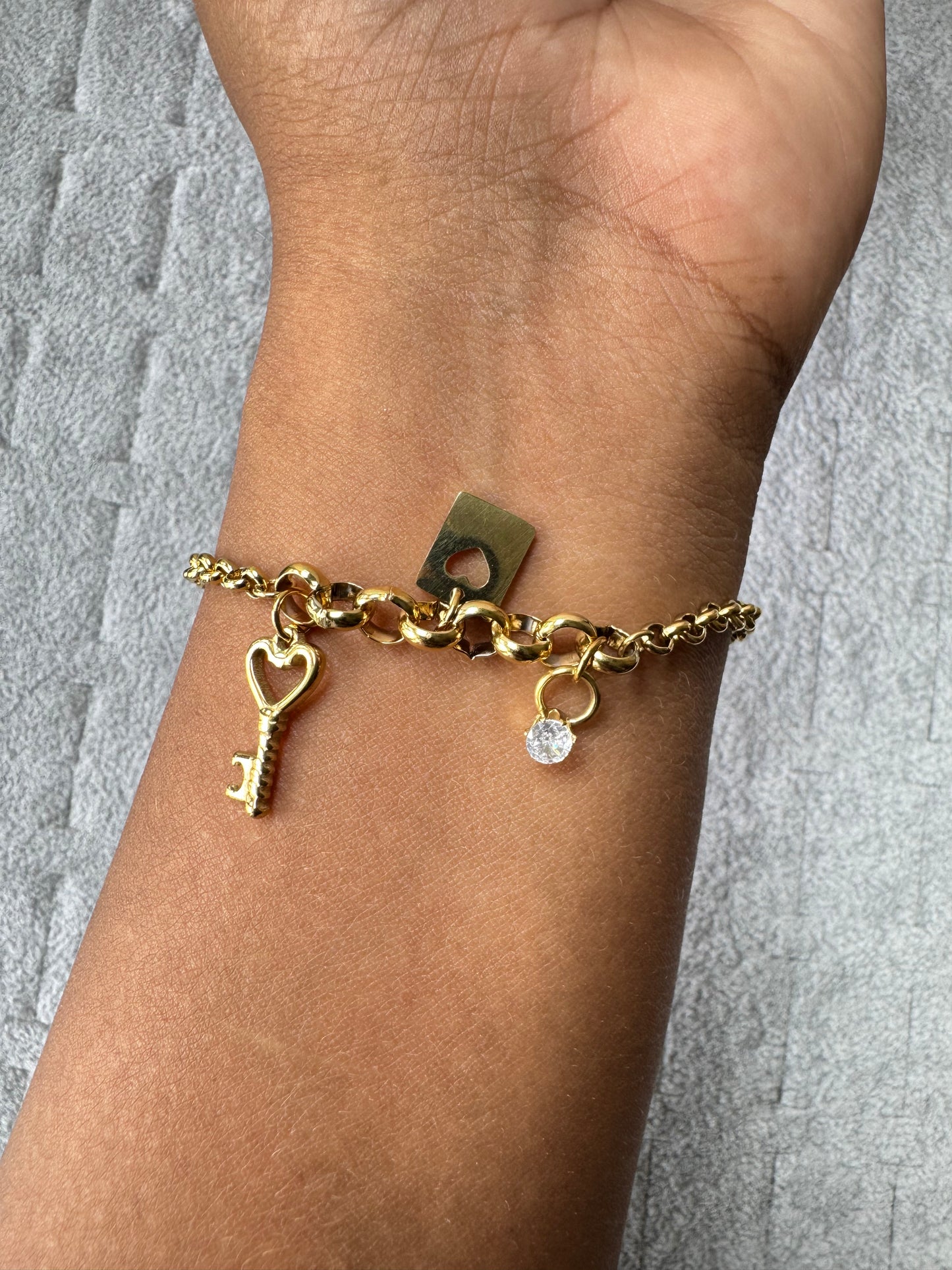 Heart Lock Charms Bracelet