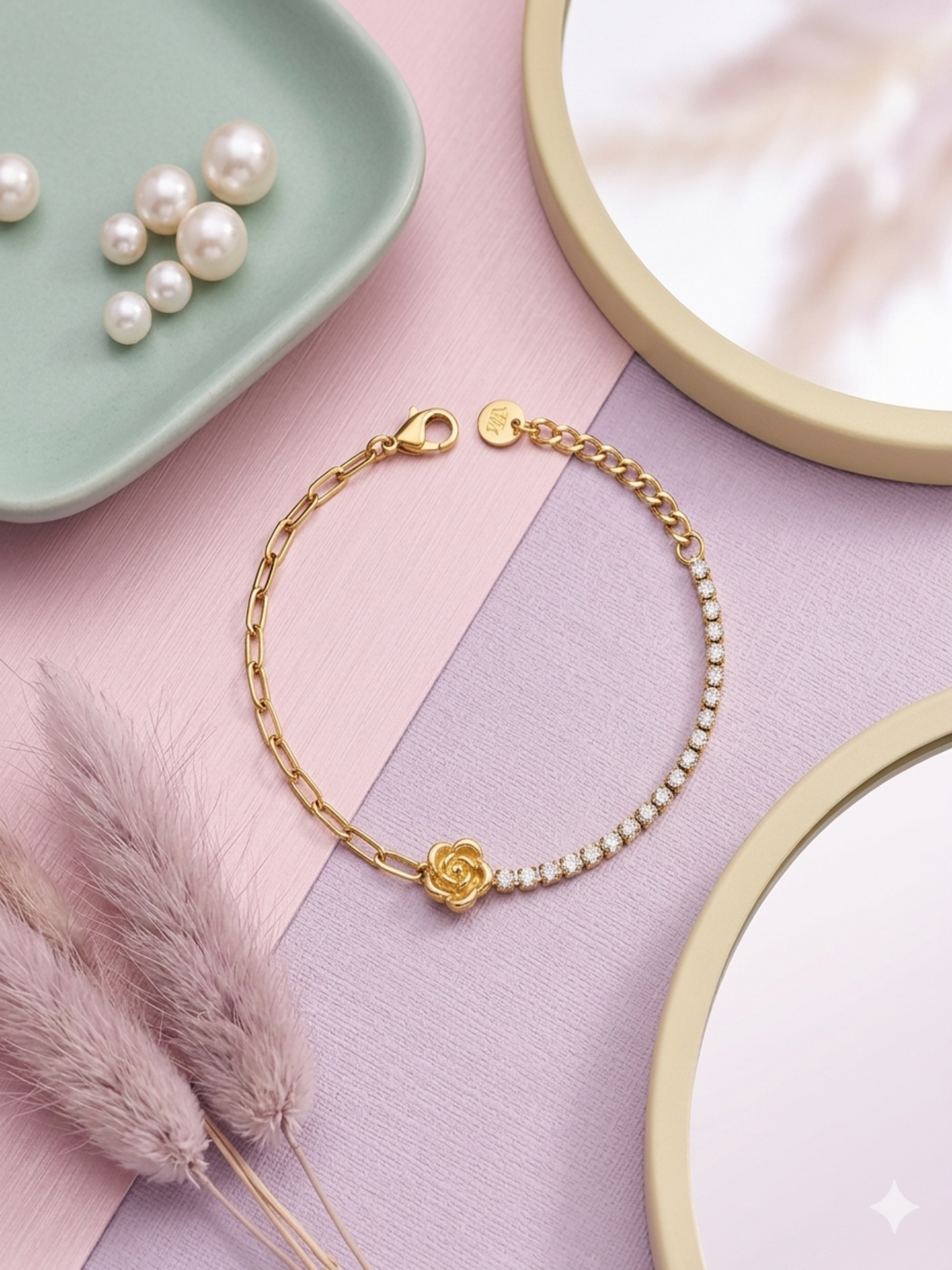 Rose Link Tennis Bracelet