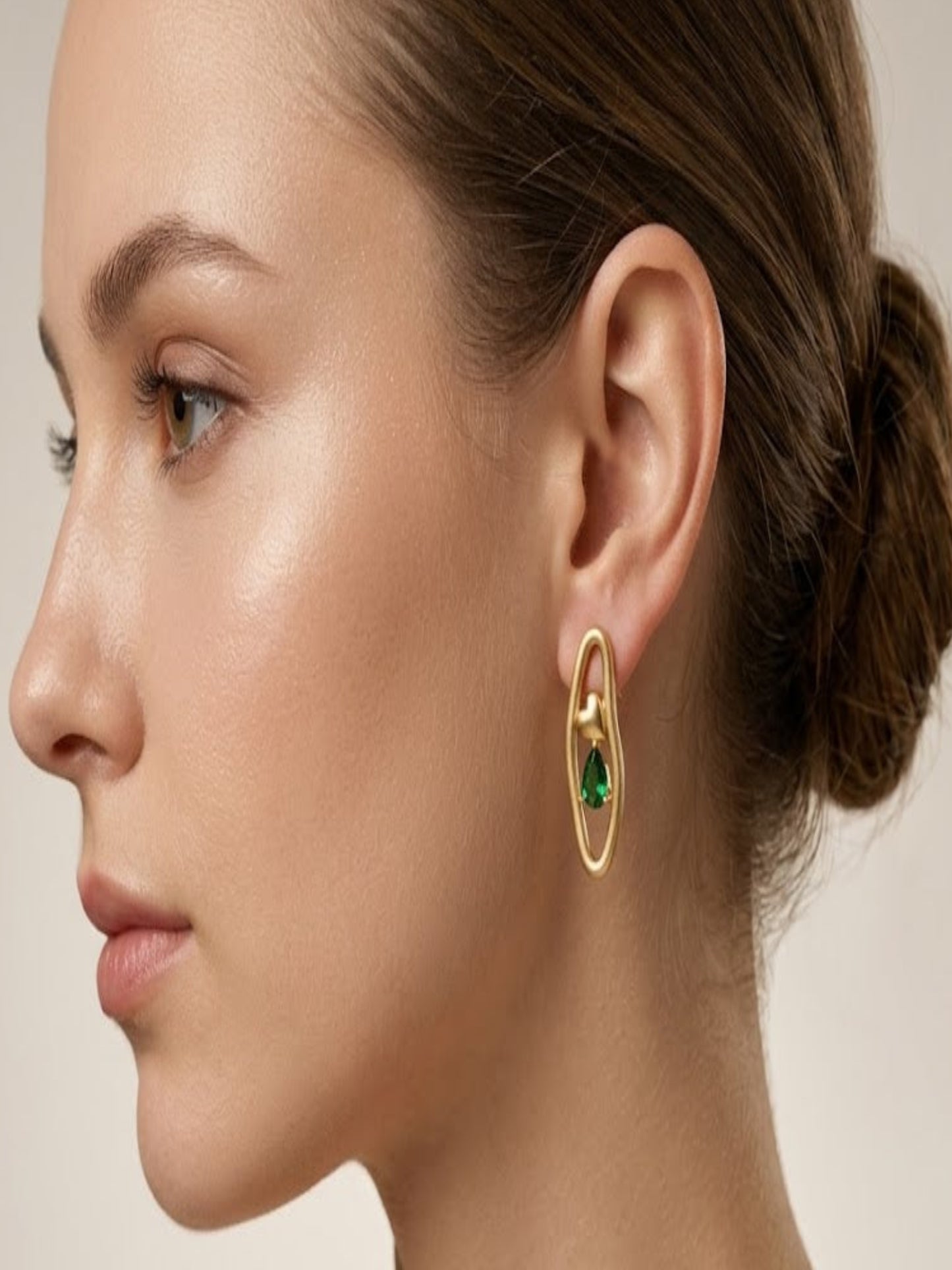 Golden Heart Frame Earrings